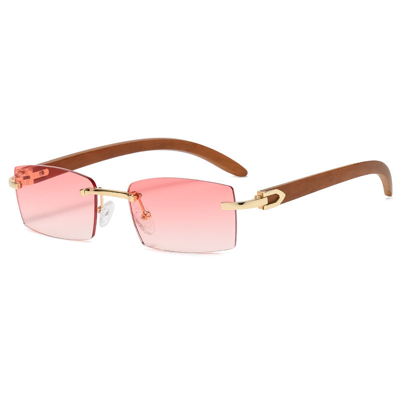 Wholesale Fashionable ultra-clear frameless ocean-lens diamond-cut edge trendy Sunglasses
